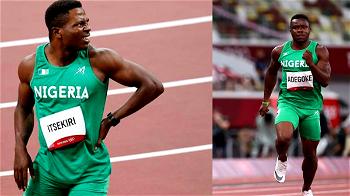 Breaking: Nigeria’s Adegoke, Itsekiri into Olympics men 100m semi-final, Oduduru disqualified