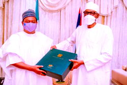 PHOTOS: Buhari receives Secretary-General of OPEC Dr Sanusi Barkindo