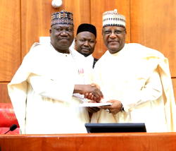 Lawan congratulates Senator Danbaba on emergence as Deputy Minority Whip