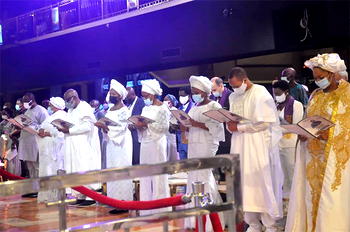 PHOTOS: Sanwo-Olu, Okowa, Akeredolu, Patience Jonathan, others pay homage as TB Joshua is laid to rest