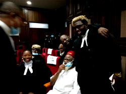 Pictorial: Excitement as Ezeife storms court, over Nnamdi Kanu’s trial