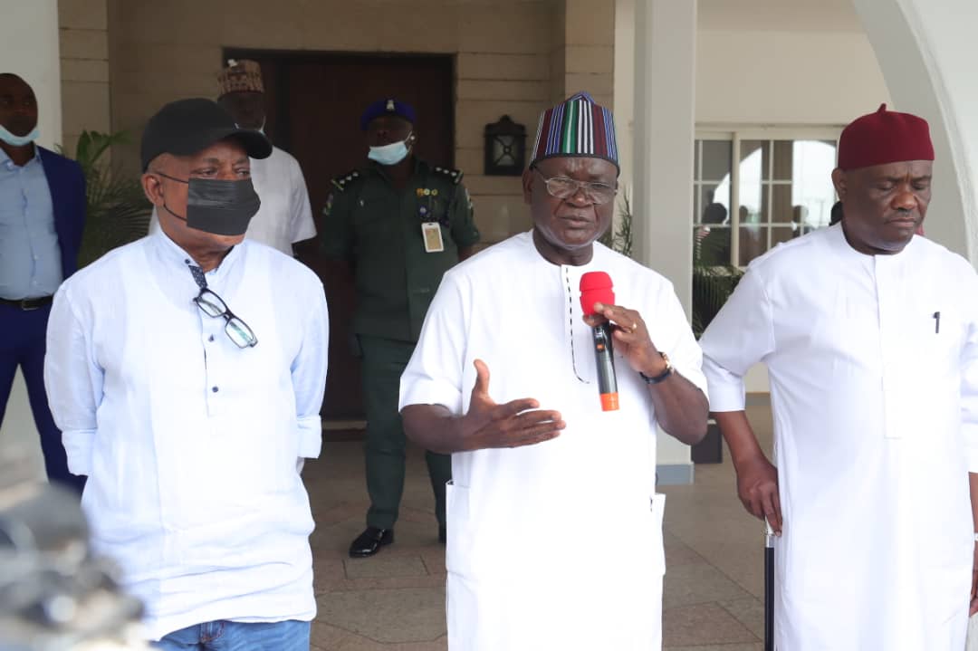 2023: Ortom hosts Wike, Secondus in Makurdi to reposition PDP