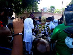 Breaking: Sanwo-Olu arrives polling unit, yet to vote