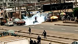 PHOTOS: Moment police fire tear gas at Yoruba Nation agitators in Lagos