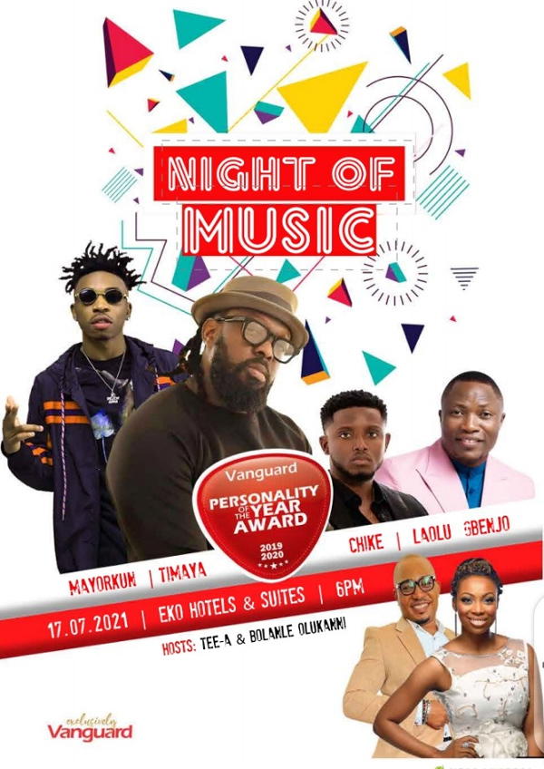 timaya Timaya, Mayorkun, Chike, others to light up Vanguard Awards