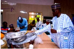 Borno Federal Lawmaker, MT Monguno shares N10 million, improved seed varieties to 200 farmers