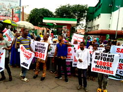 Anti Secondus protest hits Abuja as PDP youths demand chairman’s removal