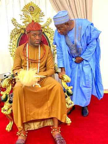 PHOTOS: Ganduje visits Olu of Warri, Ogiame Atuwatse III