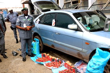 Customs intercept live cartridges concealed in cassava flour