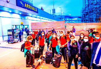 PHOTOS: Morocco arrive Lagos for Aisha Buhari Cup