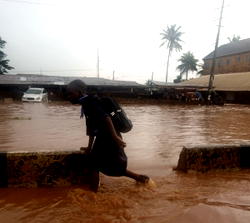 Commuters stranded as flood takes over Benin