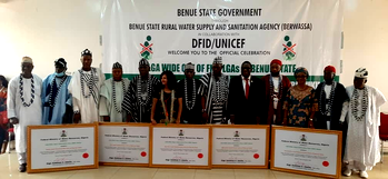 Five UNICEF supported Benue LGAs certified ODF, receive certificates from FMWR