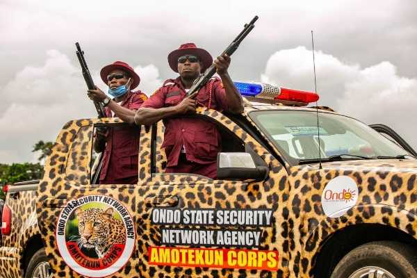 Ondo's Amotekun corps displays 35 alleged abduction suspects, among others, seizes 120 bikes