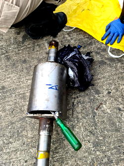 A week after sniffer dogs pounced, drugs extracted from cylinders of imported machines