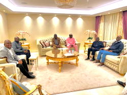 Senators Bamidele, Adeola, Abiru, others visit Tinubu in London
