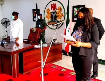 Ugwuanyi swears in Oriaku as member of reconstituted Enugu State Judicial Service Commission