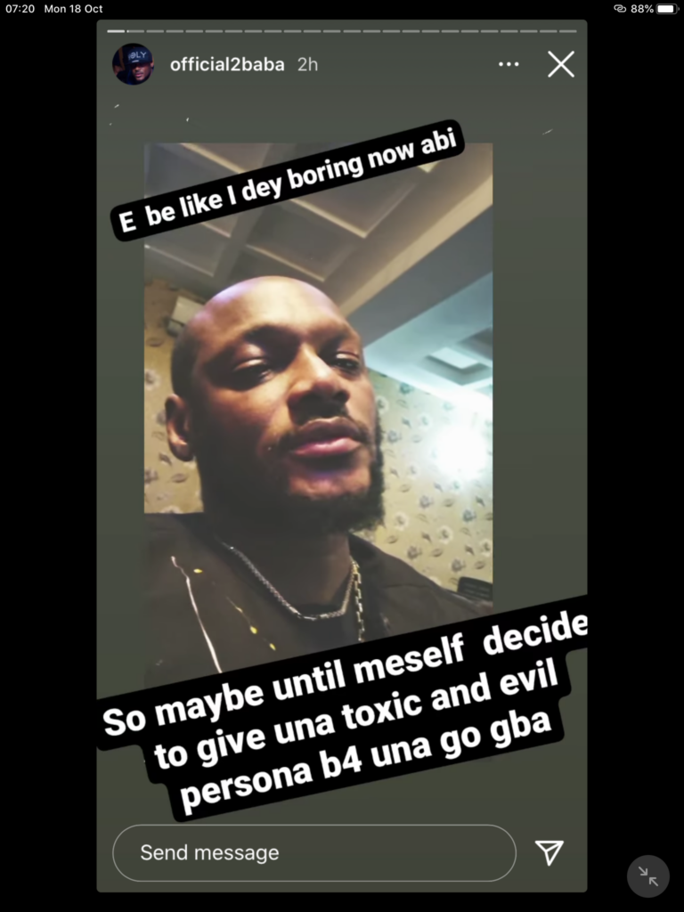2Baba is Angry: But ‘una no fit make me crase’