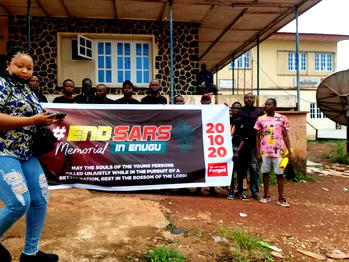 Army, police allegedly dehumanize journalists, disperse #EndSARS anniversary procession in Enugu