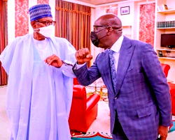 Breaking: Buhari, Obaseki meet in Aso Rock