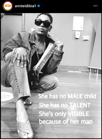 Annie Idibia deactivates Instagram account, returns with cynic post
