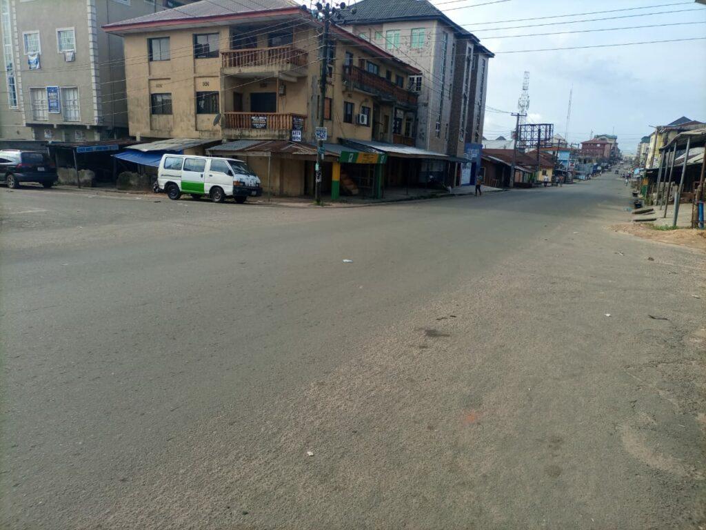 PHOTOS: Empty streets in Umuahia as residents desert streets for Nnamdi Kanu's detention