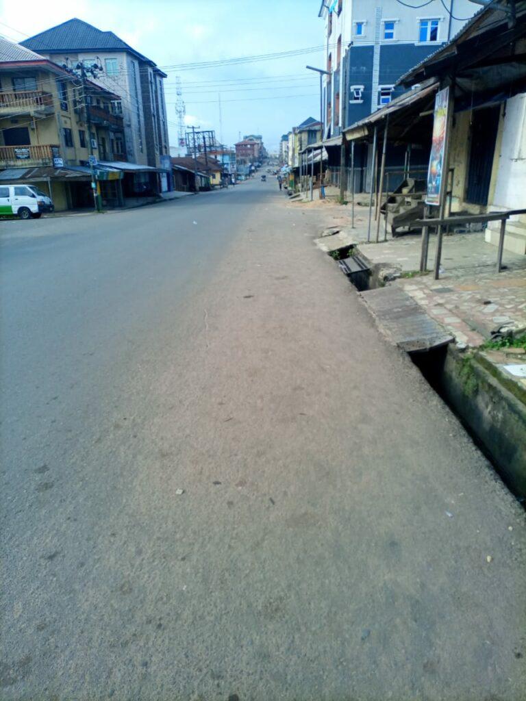 PHOTOS: Empty streets in Umuahia as residents desert streets for Nnamdi Kanu's detention