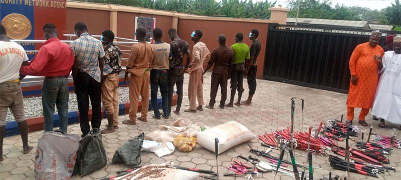 Ondo Amotekun intercepts busload of weapons in tiger nuts sacks, nabs 18 suspects