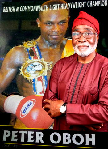 Ex-British, Commonwealth boxing champion, Oboh, congratulates PDP scribe, Owokoniran