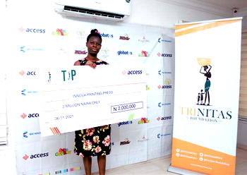 Entrepreneurship: Trinitas Foundation presents N2m to beneficiary