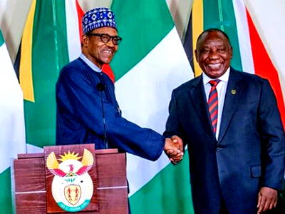 Buhari receives South Africa's President, Ramaphosa, at Aso Rock Villa