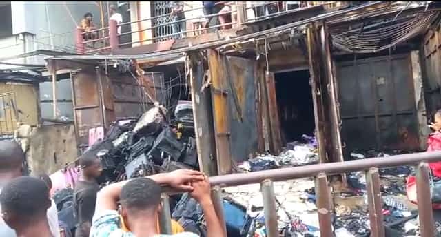 Breaking: Fire outbreak at Balogun market, Lagos Island - Vanguard News