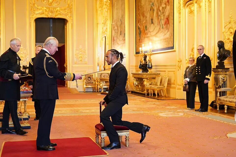 Lewis Hamilton knighted by Prince Charles at Windsor Castle