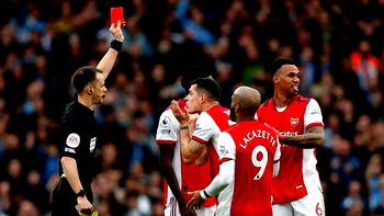 Arsenal have more red cards than goals this year