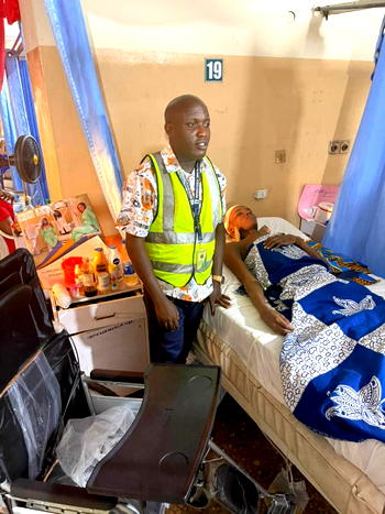 Succour as Sly Foundation gifts money, wheelchair to accident victim in Delta