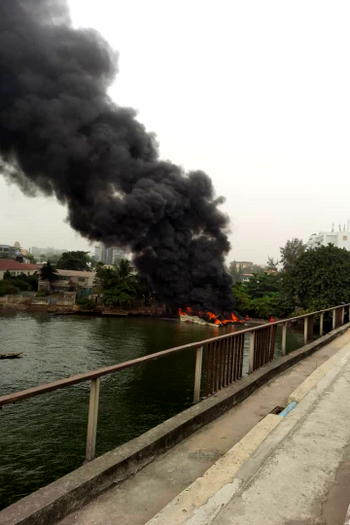 2 hospitalised as fire guts two boats in Lagos