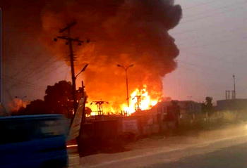 Fire razes Ilesa brewery crate depot
