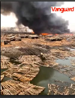 Fire guts Oko-Baba Sawmill, Ebute Metta