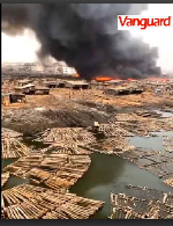 Fire guts Oko-Baba Sawmill, Ebute Metta