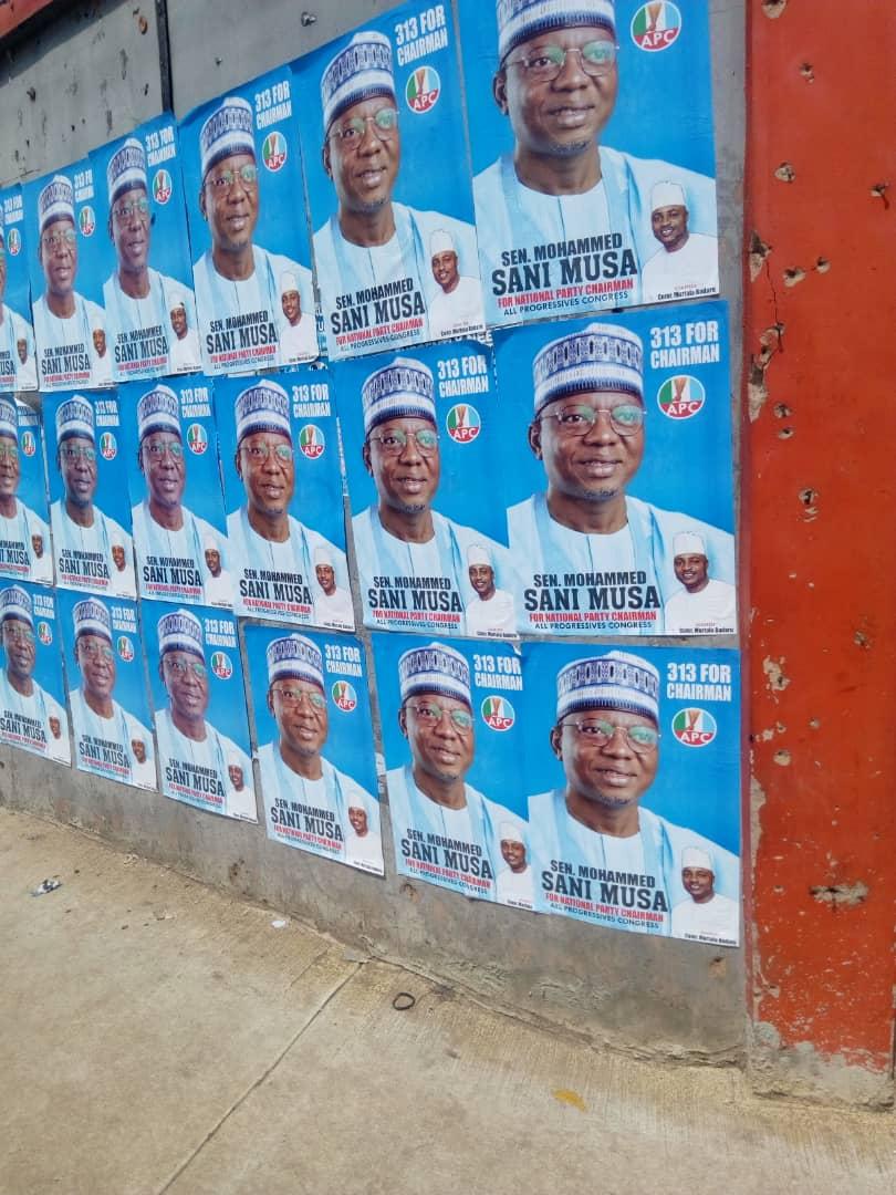 Sani Musa APC Chairmanship: Senator Musa’s posters flood Imo