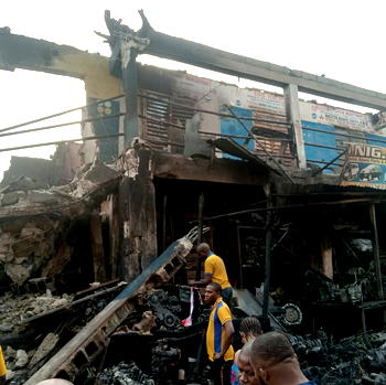 Goods, properties perish as fire guts Ladipo auto parts mart in Lagos again