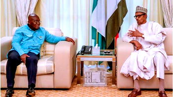 Buhari meets Ghana’s President Addo-Akufo behind closed door
