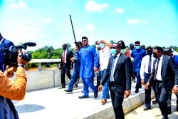 Udom inspects drainage, roads, cable bridge projects, assures timely completion