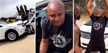 Israel DMW involved in accident, crashes new car gift from Davido