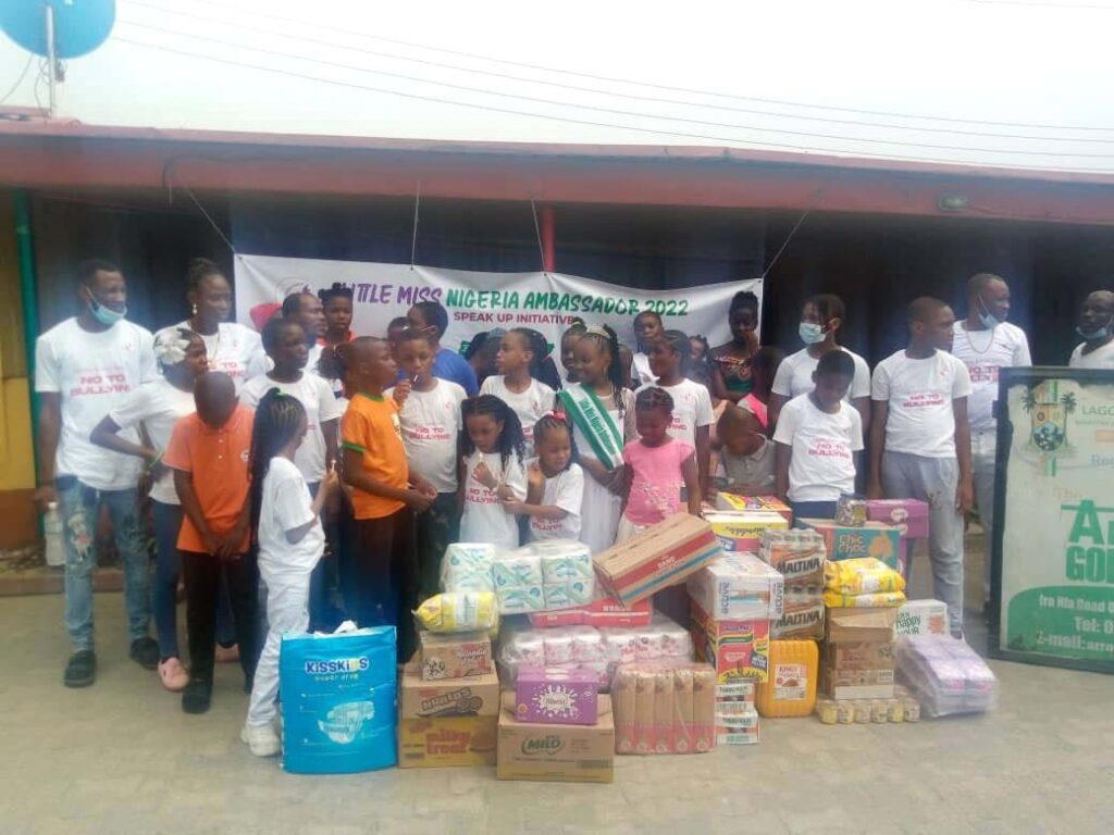 Valentine: Little Miss Nigeria Ambassador donates materials to orphanage