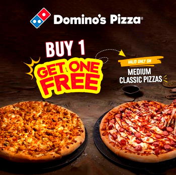 Domino’s Pizza Crustos brings you love with Online buy 1 Get 1 FREE Offer!