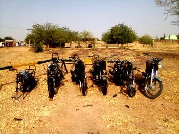 Security agents foil terrorists attack, burnt recovered motorcycles in Katsina