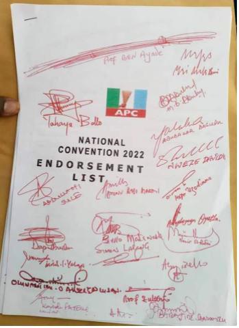 Photos: APC unity list emerges
