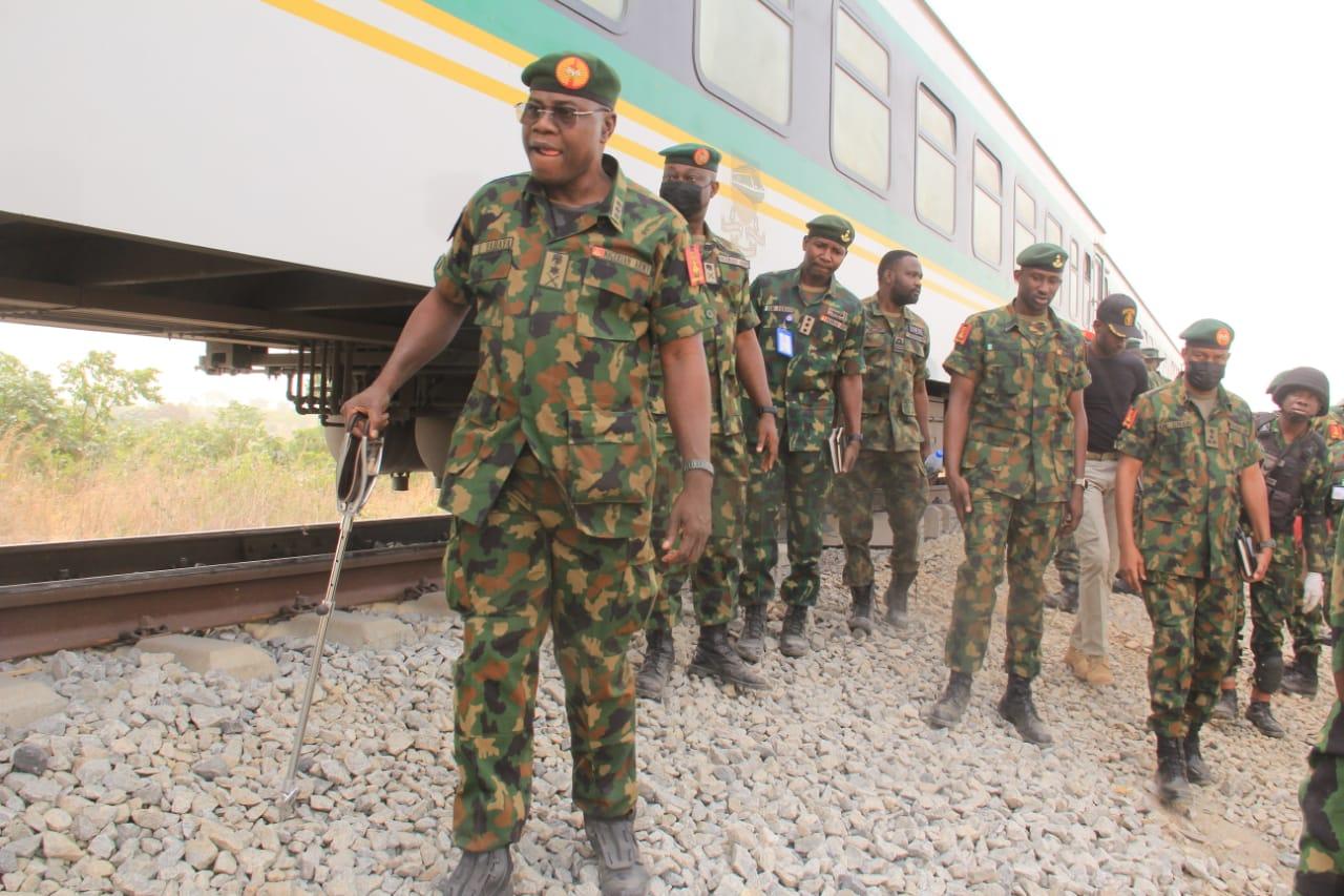 COAS COAS visits scene of Abuja-Kaduna train bomb attack, orders troops to hunt down terrorists