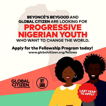 Global Citizen Fellowship Program: Applications Now Open for Young Changemakers from Nigeria, Kenya and South Africa