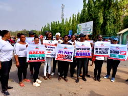 Constitution Amendment: Wives of Governors storm NASS, join other protesting women over rejected bills
